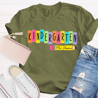 Personalized Name Kindergarten Yellow Pencil T-shirt