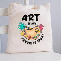 Art Is My Favorite Sport Canvas Tote Bag