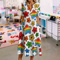 Colorful Rainbow Star Dress