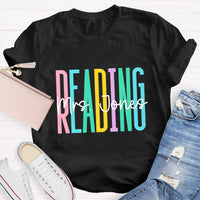 Personalized Reading Teacher Name T-shirt