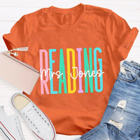 Personalized Reading Teacher Name T-shirt