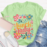 Lunch Lady Flowers And Grass T-shirt