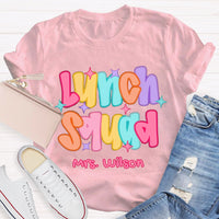 Personalized Name Lunch Squad Colorful Star T-shirt