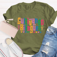 Cultivando Bilingües Bilingual Colored Heart T-shirt