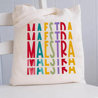 Colorful Printed Maestra Canvas Tote Bag