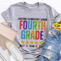 Personalized Grade And School Name Fourth Grade Best Team Ever T-shirt