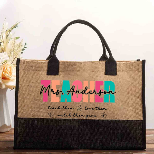 Personalized Name Teach Them Cotton Tote Bag