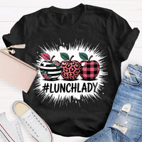 Lunch Lady Red Leopard Print Apple T-shirt