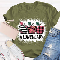 Lunch Lady Red Leopard Print Apple T-shirt