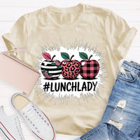 Lunch Lady Red Leopard Print Apple T-shirt