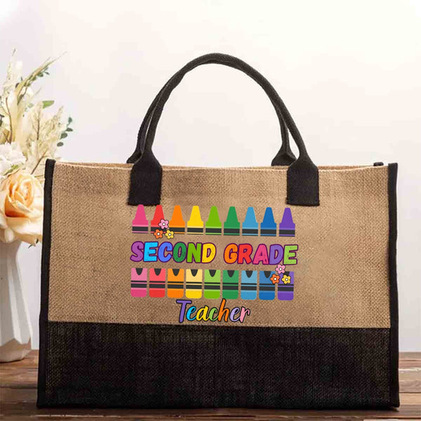 Personalized Grade Colored crayon design Cotton Tote Bag