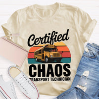 Certified School Bus Chaos Transport Technician T-shirt