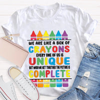 We Are Like A Box Of Crayons Every One Of Us Is Unique T-shirt