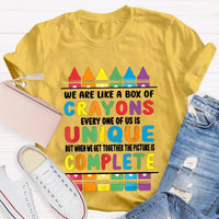 We Are Like A Box Of Crayons Every One Of Us Is Unique T-shirt