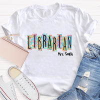 Personalized Librarian Name Floral T-Shirt