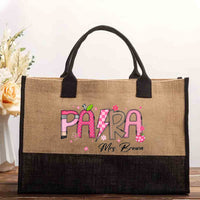 Personalized Name Pink Apple Dots Para Teacher Cotton Tote Bag