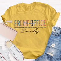 Personalized Name Front Office Squad Leopard Printed T-Shirt