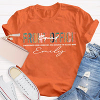 Personalized Name Front Office Squad Leopard Printed T-Shirt