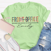 Personalized Name Front Office Squad Leopard Printed T-Shirt