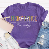 Personalized Name Front Office Squad Leopard Printed T-Shirt