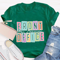 Personalized Name Front Office Square Letters T-shirt