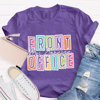 Personalized Name Front Office Square Letters T-shirt