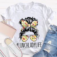Lunch Lady Colorful Headband And Sunglasses T-shirt