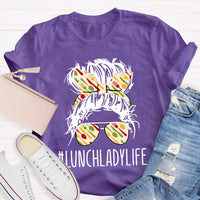 Lunch Lady Colorful Headband And Sunglasses T-shirt