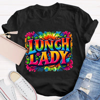 Lunch Lady Colorful Tie-Dye Print T-shirt