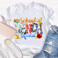 School Lunch Squad Colorful Letter Print T-shirt