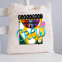 Personalized Grade Pre-k Crew Canvas Tote Bag