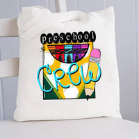 Personalized Grade Pre-k Crew Canvas Tote Bag