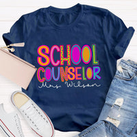 Personalized School Counselor Name T-Shirt