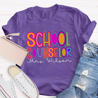Personalized School Counselor Name T-Shirt