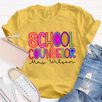 Personalized School Counselor Name T-Shirt