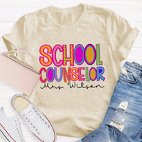 Personalized School Counselor Name T-Shirt