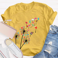 Dandelion Books Reading Lover Casual Print T-shirt