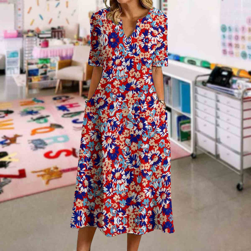 Color Boho Floral Dress