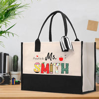 Personalized Name Prod To Be Teacher Cotton Tote Bag