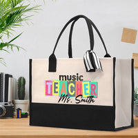 Personalized Music Teacher Name Cotton Tote Bag