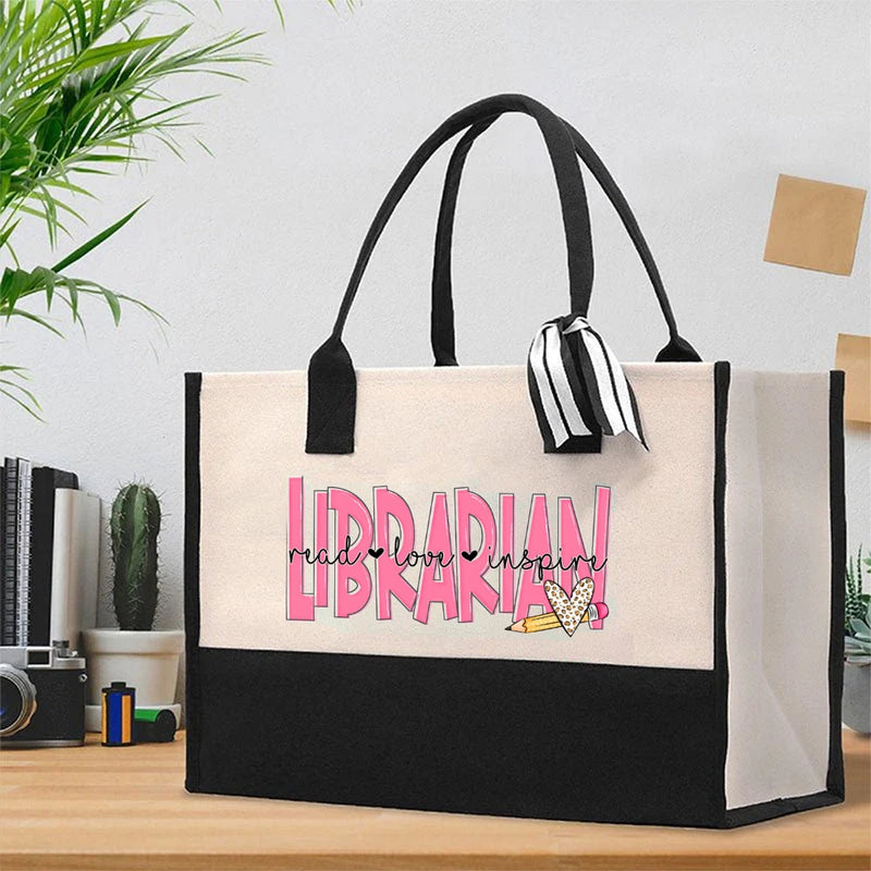 Read Love Inspire Librarian Cotton Tote Bag