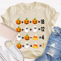 Funny Halloween Part Math Teacher T-shirt