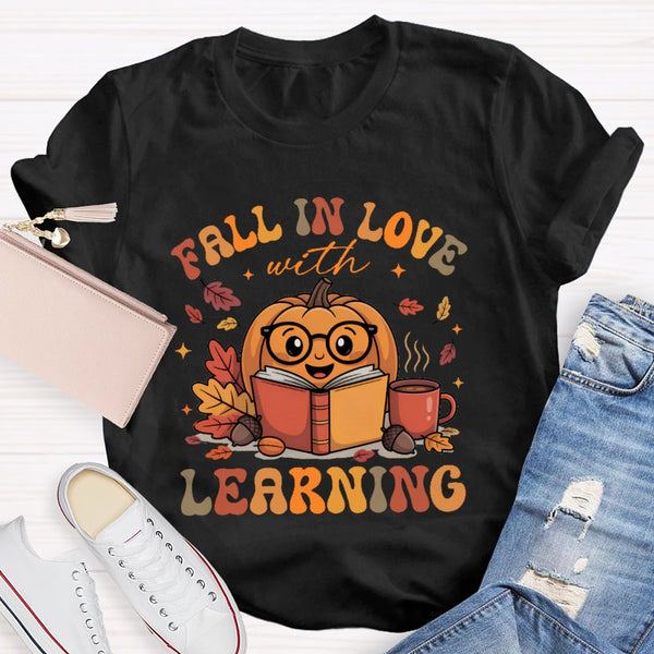 Fall In Love With Learning Teacher Pumpkin T-shirt