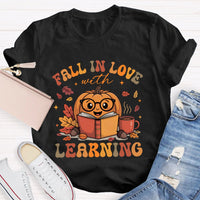 Fall In Love With Learning Teacher Pumpkin T-shirt