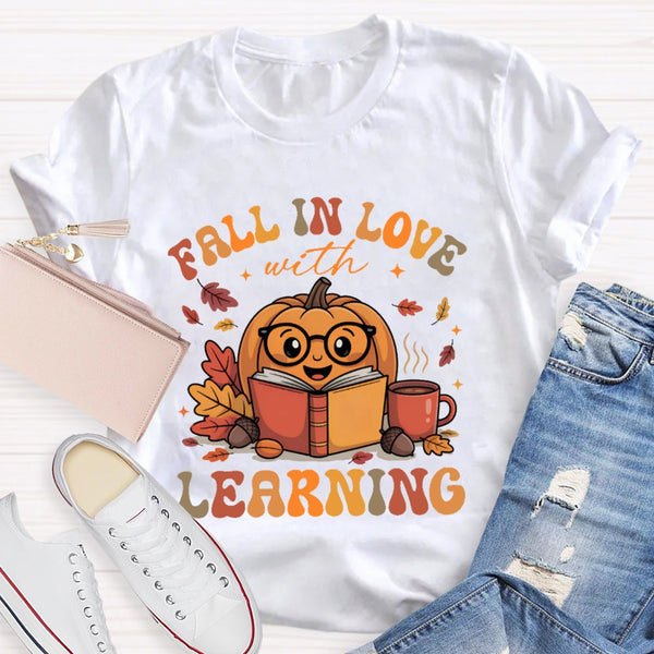 Fall In Love With Learning Teacher Pumpkin T-shirt