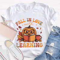 Fall In Love With Learning Teacher Pumpkin T-shirt
