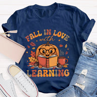 Fall In Love With Learning Teacher Pumpkin T-shirt