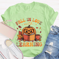 Fall In Love With Learning Teacher Pumpkin T-shirt