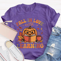 Fall In Love With Learning Teacher Pumpkin T-shirt