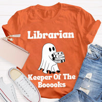 Librarian Keeper Of The Booooks Funny Halloween Spooky Librarian T-shirt